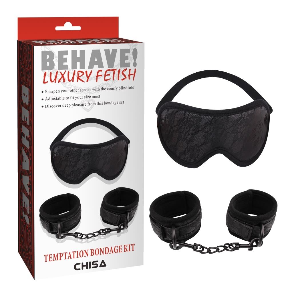 Fully Adjustable Collar And Handcuffs, Countless Use Ways
M... Chisa - Temptation Bondage Kit - Black photo-2