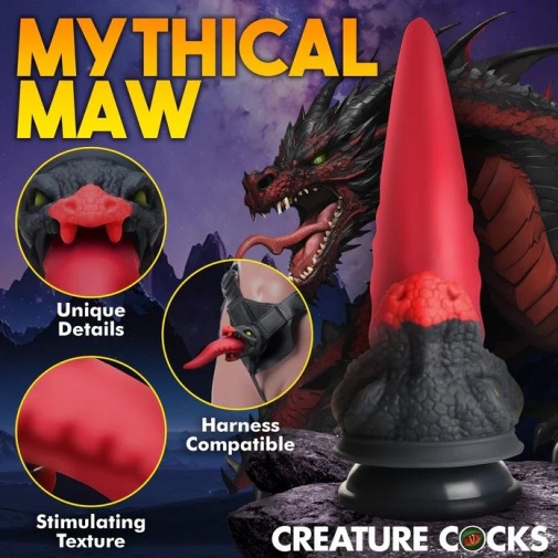 Creature Cocks - Dragon Roar Dildo - Red photo