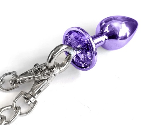 Nixie - Metal Plug w Fur Cuffs - Purple photo