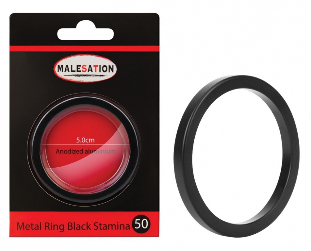 Metal ring in highly imaginative and ergonomic design.
Mat... Malesation - Metal Ring Stamina 5cm - Black photo-2