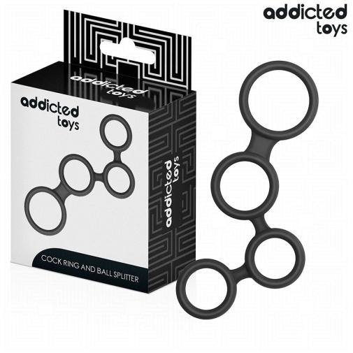 Addicted Toys - 四環箍睪陰莖環 - 黑色 照片