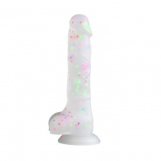 MT - Rainbow Dots Dildo L - White photo