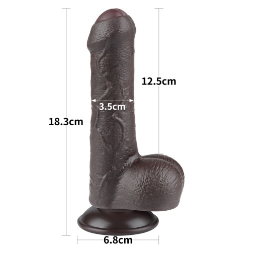 Lovetoy - 7" 带包皮仿真阳具 - 啡色 照片