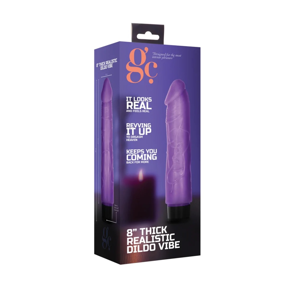With its impressive insertable length of 17.5 cm (6.8&qu... GC - 8" Thick Vibro Dildo - Purple photo-5