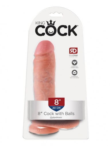 King Cock - 8″ Cock With Balls - Flesh photo
