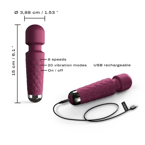 Dorcel - Mini Wanderful 迷你按摩棒 - 梅红色 照片