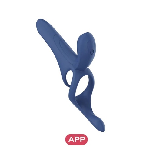 Honey Play Box - Pleasure Pivot App 智能遙控情侶共振震動器 - 海軍藍 照片