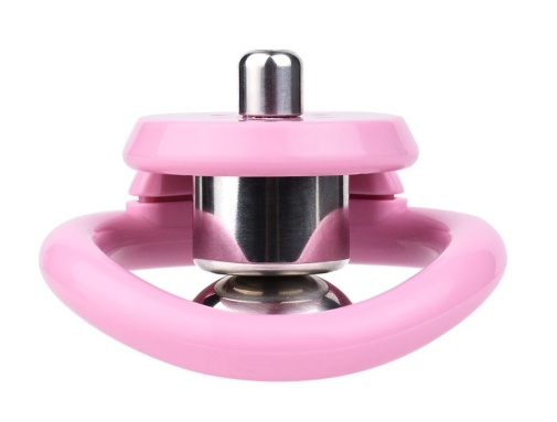 FAAK - Chastity Cage 45mm w Catheterization Hood - Pink photo