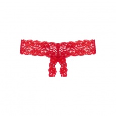 Underneath - Kyra Crotchless Thong - Red - L/XL photo
