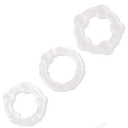 Lovetoy - Power Plus Triple Beaded Ring Set - Clear photo
