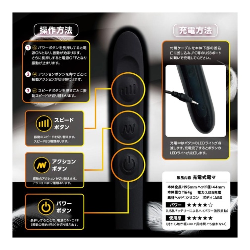 T-Best - Light Vibro Massager - Black  照片