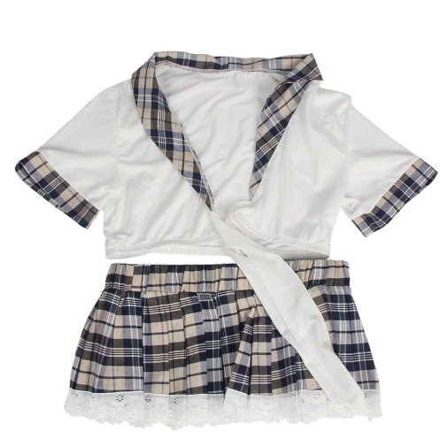 Ohyeah - 学生百褶裙服装 - 白色 - 中码 照片