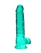RealRock - 8" 仿真假阳具连阴囊 - 绿色 照片