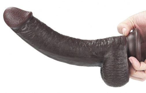 Lovetoy - 9'' Sliding Skin Dual Layer Dong - Brown photo