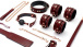 Liebe Seele - Leather Ankle Cuffs - Wine Red photo-7