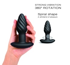 Dorcel - 螺旋纹震动后庭肛塞 - 黑色 照片