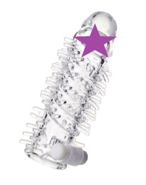A-Toys - Fril 螺旋凸纹阴茎套 13.4cm - 透明 照片