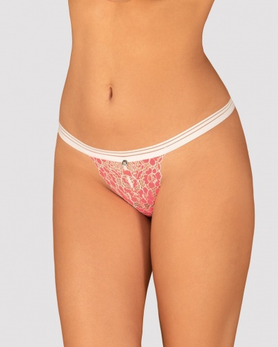 Obsessive - Bloomys Thong - White/Pink - L/XL photo