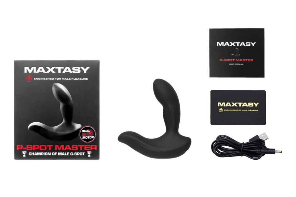 Anatomical and pleasure-focused design meets the latest tech... Maxtasy - P-Spot Master Remote Massager - Black photo-6