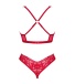 Obsessive - Lacelove Crotchless 2pcs Set - Red - M/L photo-8