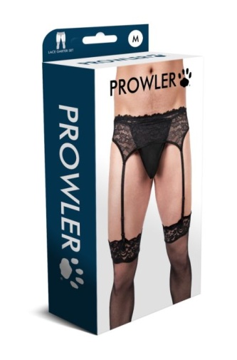 Prowler - Lace Garter Set - Black - L photo