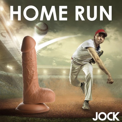 Jock - 棒球員Brian 的 7" 仿真陽具配睪丸 - 焦糖色 照片