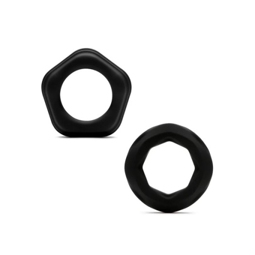 So Divine - Joy Silicone Rings 2pcs - Black photo