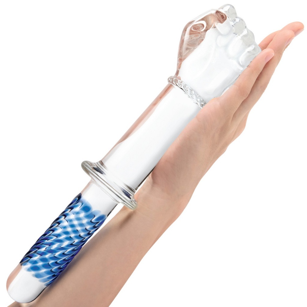 Indulge in the deeply satisfying sensation offered by Glas 1... Glas - 11" Fist Double Ended Dildo w Handle Grip photo-2