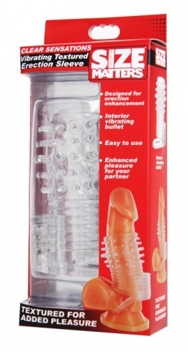 Size Matters - Vibrating Textured Erection Sleeve - Clear photo