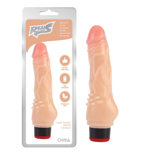 Chisa - 7.8" 经典 震动仿真假阳具 - 肉色 照片
