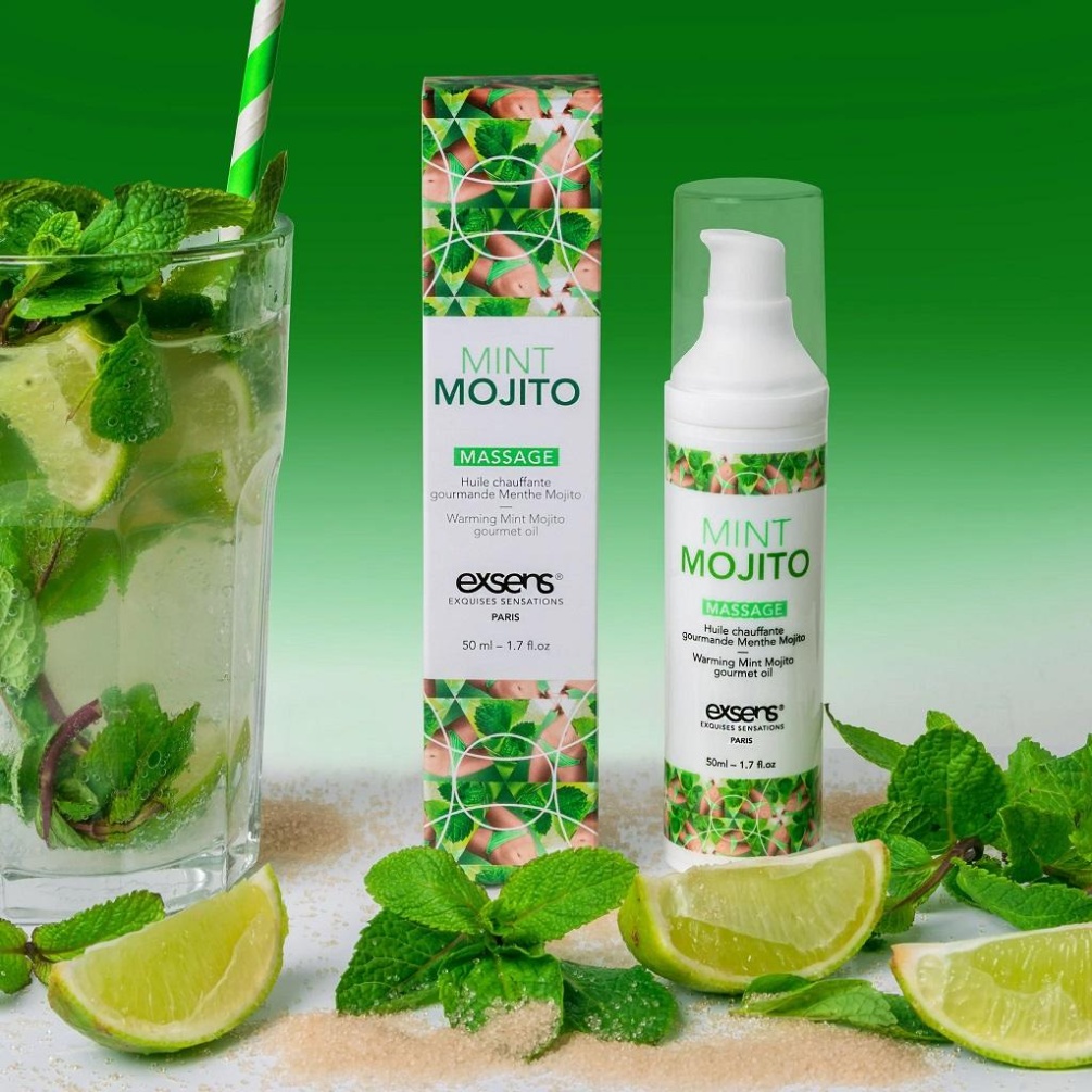 This warming gourmet massage gel is ideal for foreplay. When... Exsens - Mint Mojito Warming Massage Oil - 50ml photo-2