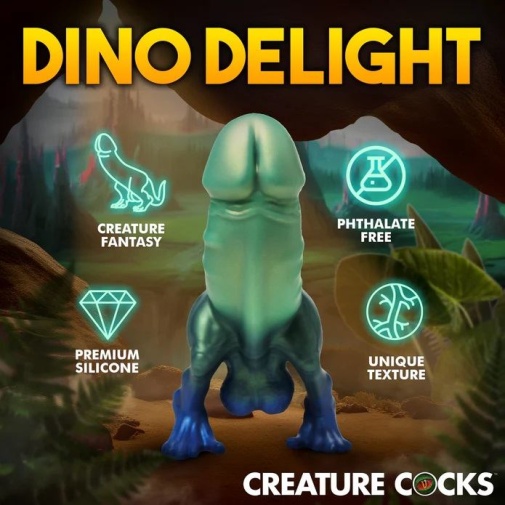 Creature Cocks  - 侏羅紀恐龍假陽具 - 綠色/藍色 照片