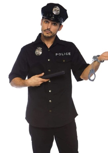 Leg Avenue - Male Police Costume 4pcs - Black - M/L photo