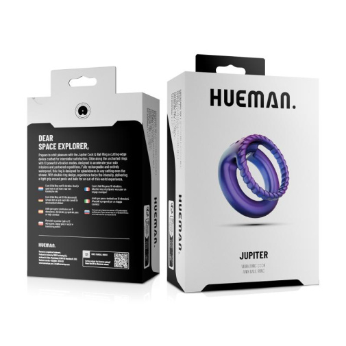 Launch yourself into next-level pleasure with Jupiter, the d... Hueman - Jupiter Vibro Cock & Ball Ring - Purple photo