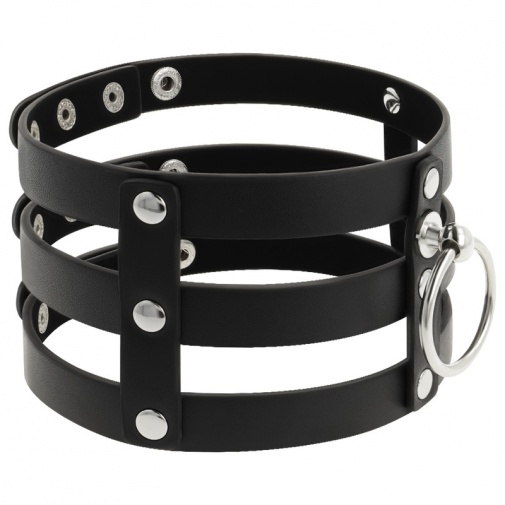 Coquette - Choker Fetish Vegan Leather - Black photo