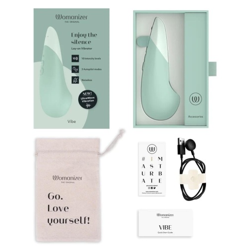 Womanizer - Vibe UltraWave 靜音振動陰蒂按摩器 - 淡綠 照片