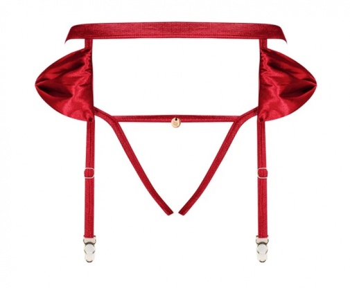 Obsessive - Rubinesa Garter Belt & Thong - Red - L/XL photo