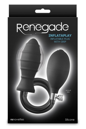 NS Novelties - InflataPlay 充气式后庭塞连握位 - 黑色 照片