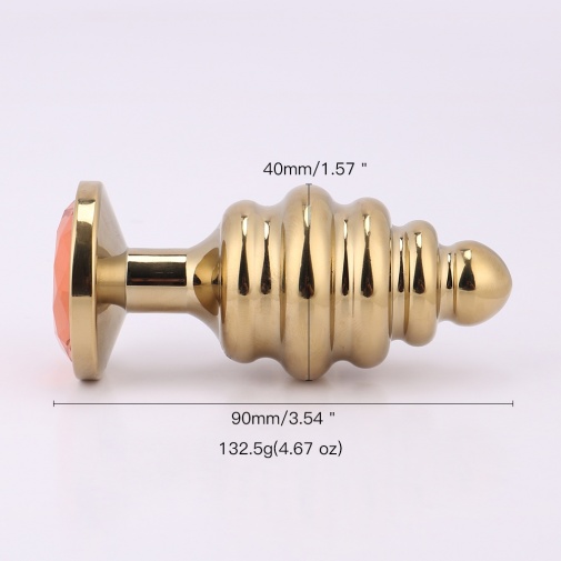 MT - 後庭塞 90x40mm - 金色/橙色 照片