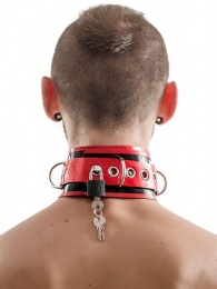 Mister B - Rubber Collar Lockable - Red/Black photo