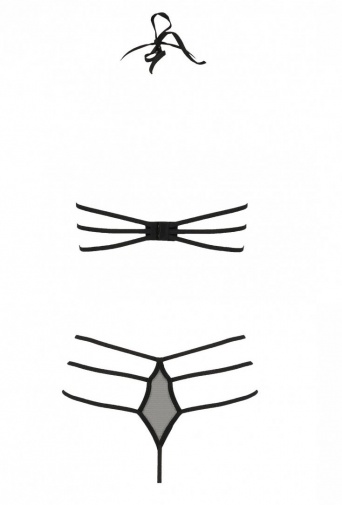 Passion - Rita Set w Open Bra - Black - S/M photo