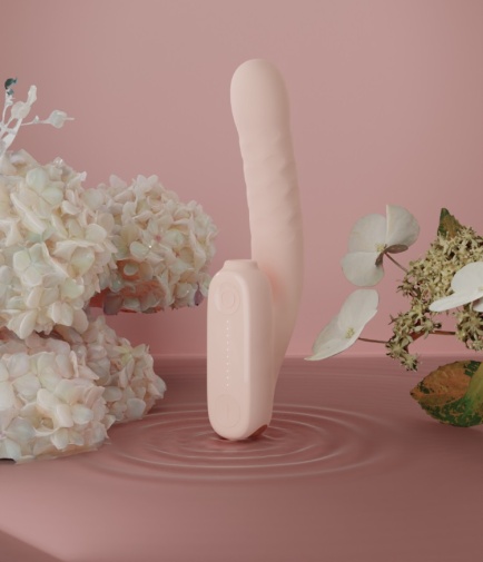 Qingnan - 可加热 抽插式强力震动棒连阴蒂吸啜器 #7 - 淡粉红色 照片