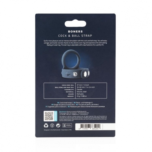 Boners - Cock & Ball Strap L - Grey photo