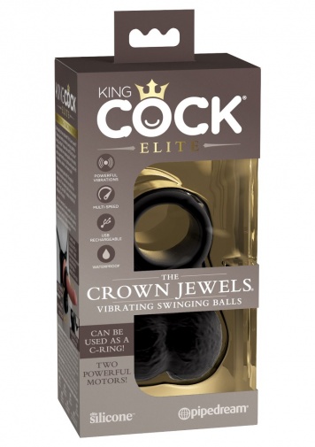 King Cock - Crown Jewels Vibro Balls - Black photo