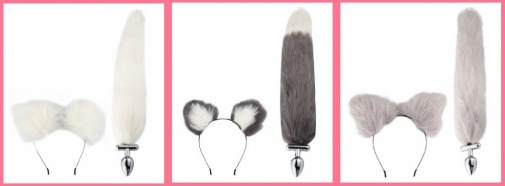 MT - Screwed Tail Plug with Cat Ears - Brown photo