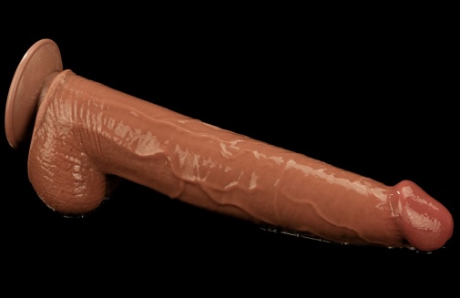 Lovetoy - 13.5" Sliding Skin Dildo - Brown photo