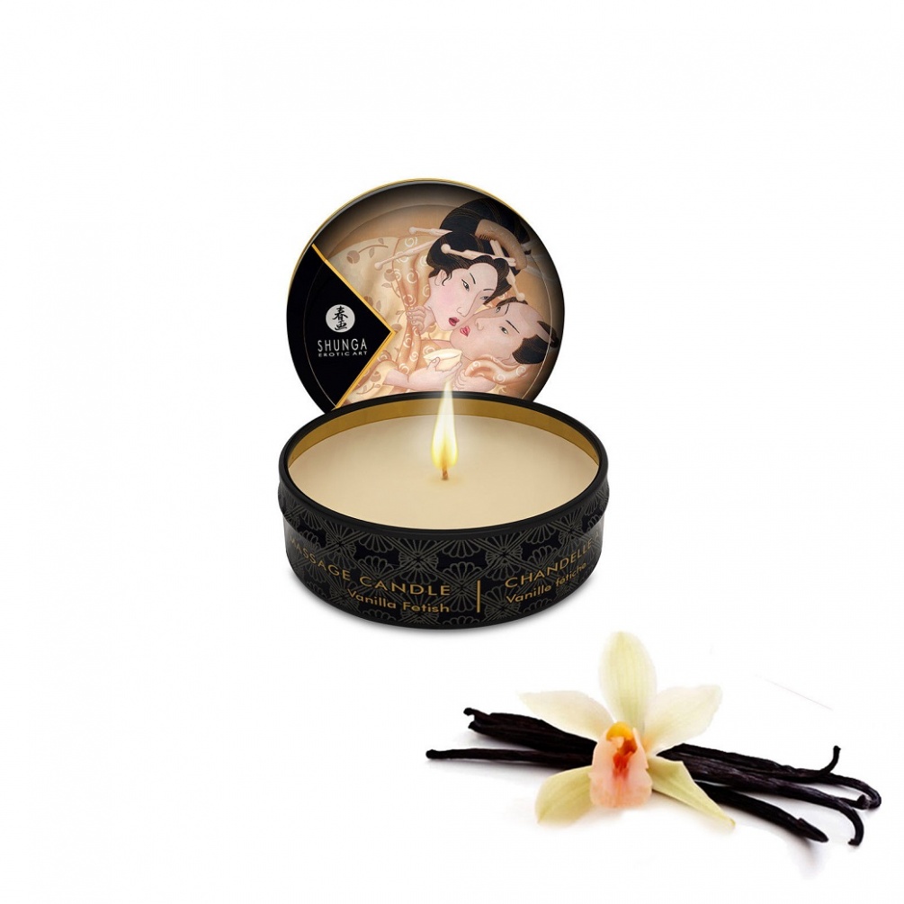 This soy based candle can be used both as an ambiance candle... Shunga - Desire Massage Candle Vanilla Fetish - 30ml photo-3