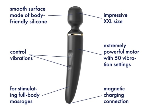 Satisfyer - 女士神奇按摩棒 - 黑/金色 照片