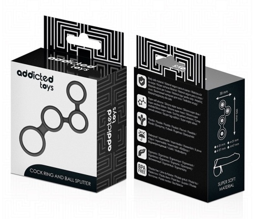 Addicted Toys - 四環箍睪陰莖環 - 黑色 照片