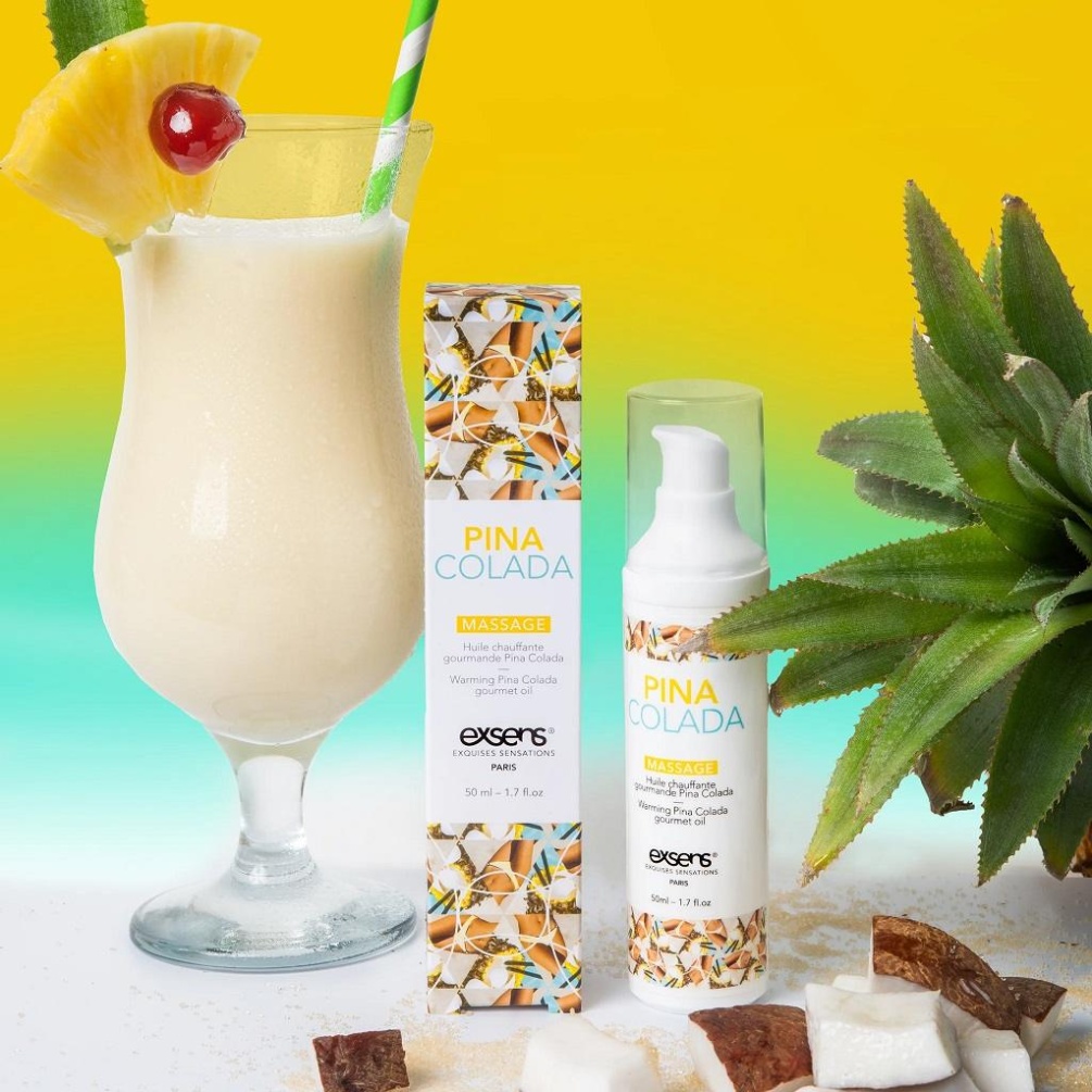 This warming gourmet massage gel is ideal for foreplay. When... Exsens - Pina Colada Warming Massage Oil - 50ml photo-2